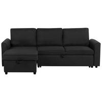 ECKSOFA Polsterbezug Schwarz linksseitig Nesna - Schwarz, Textil (228/145cm) - Beliani