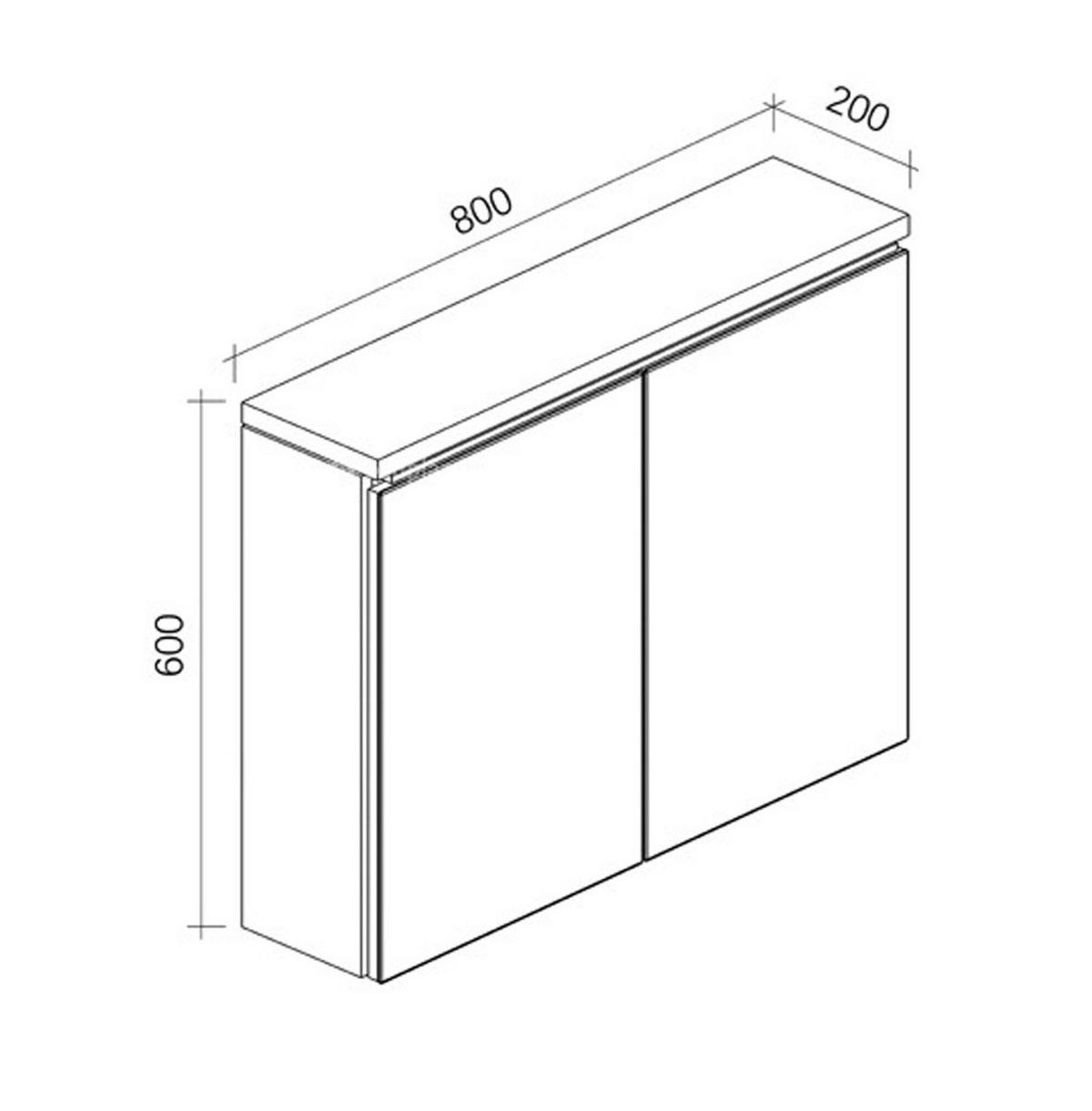 SPIEGELSCHRANK Paso Braun Eiche - 80 x 20 x 60 cm - Eichefarben/Braun, Holz (80/60/20cm) - Badplaats