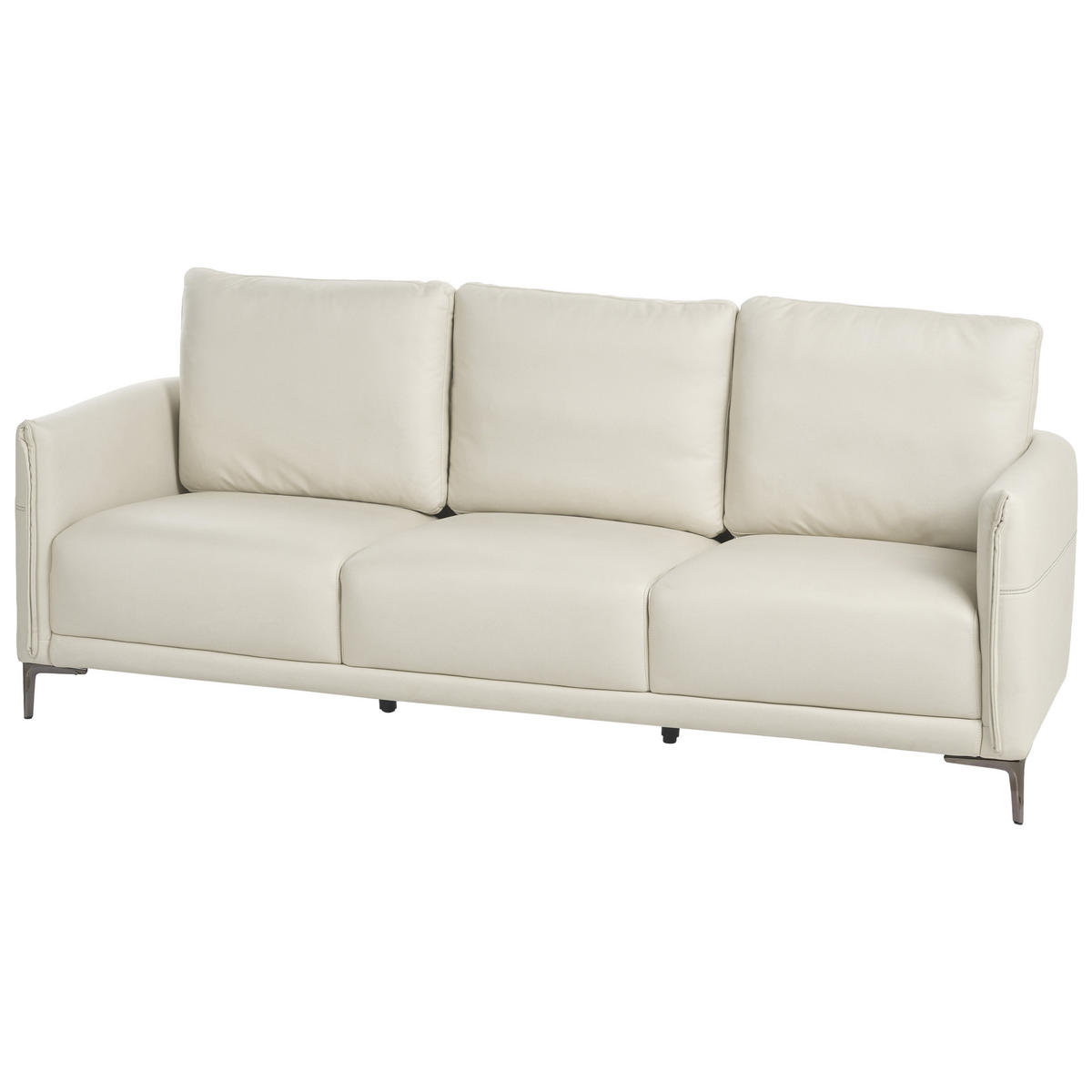 3-SITZER-SOFA Stoff Hellbeige Cilens - Beige/Silberfarben, Textil (212/93/73cm) - Beliani