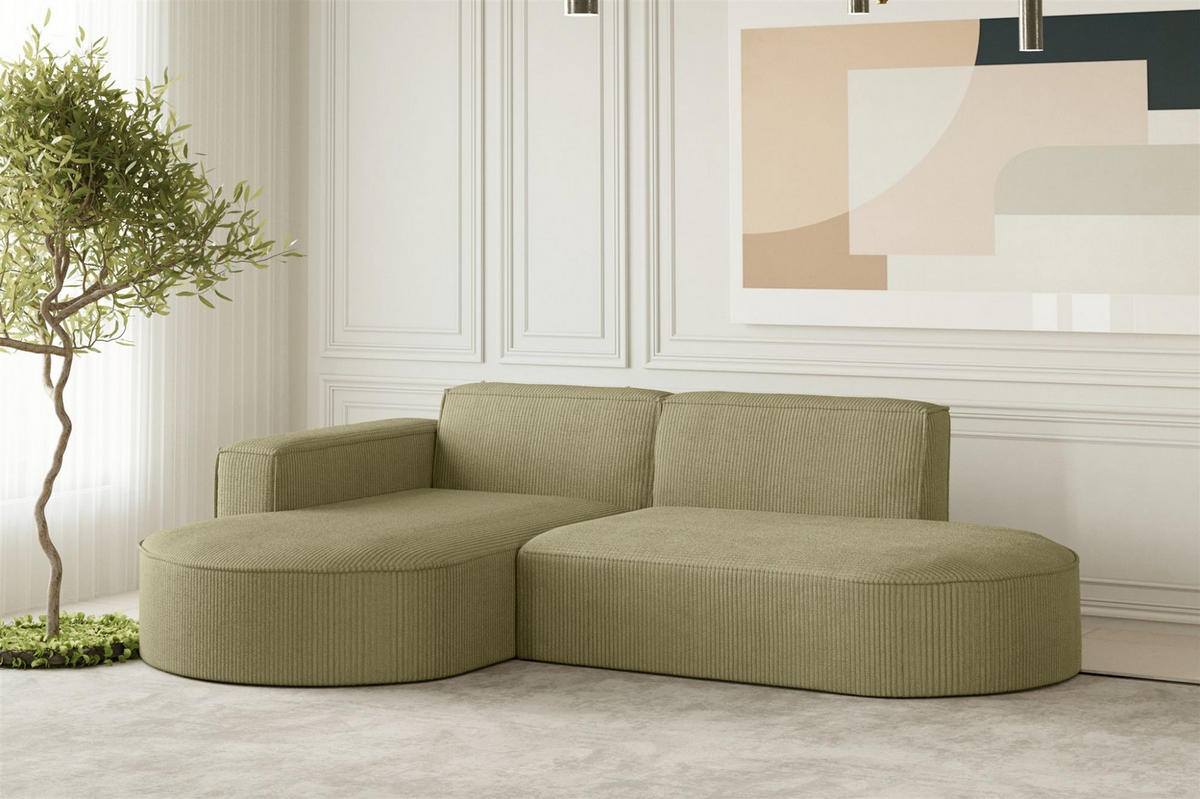 ECKSOFA Palma Xs In Scala - Opal, Holzwerkstoff/Textil (236/165cm) - Fun Möbel