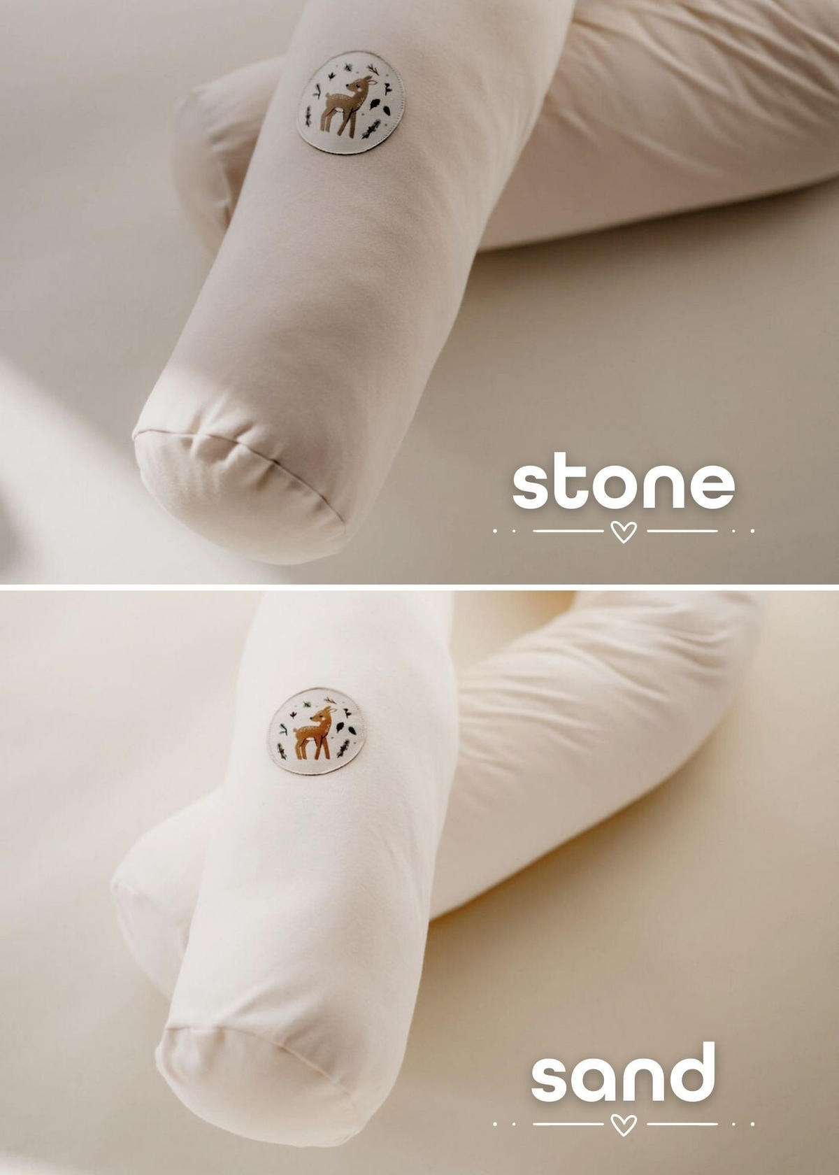 NESTCHENSCHLANGE Cozy "Cute Deer, Stone" 190 cm Bettschlange - Grau/Grün, Textil (15/190cm) - Sämann – make a difference.