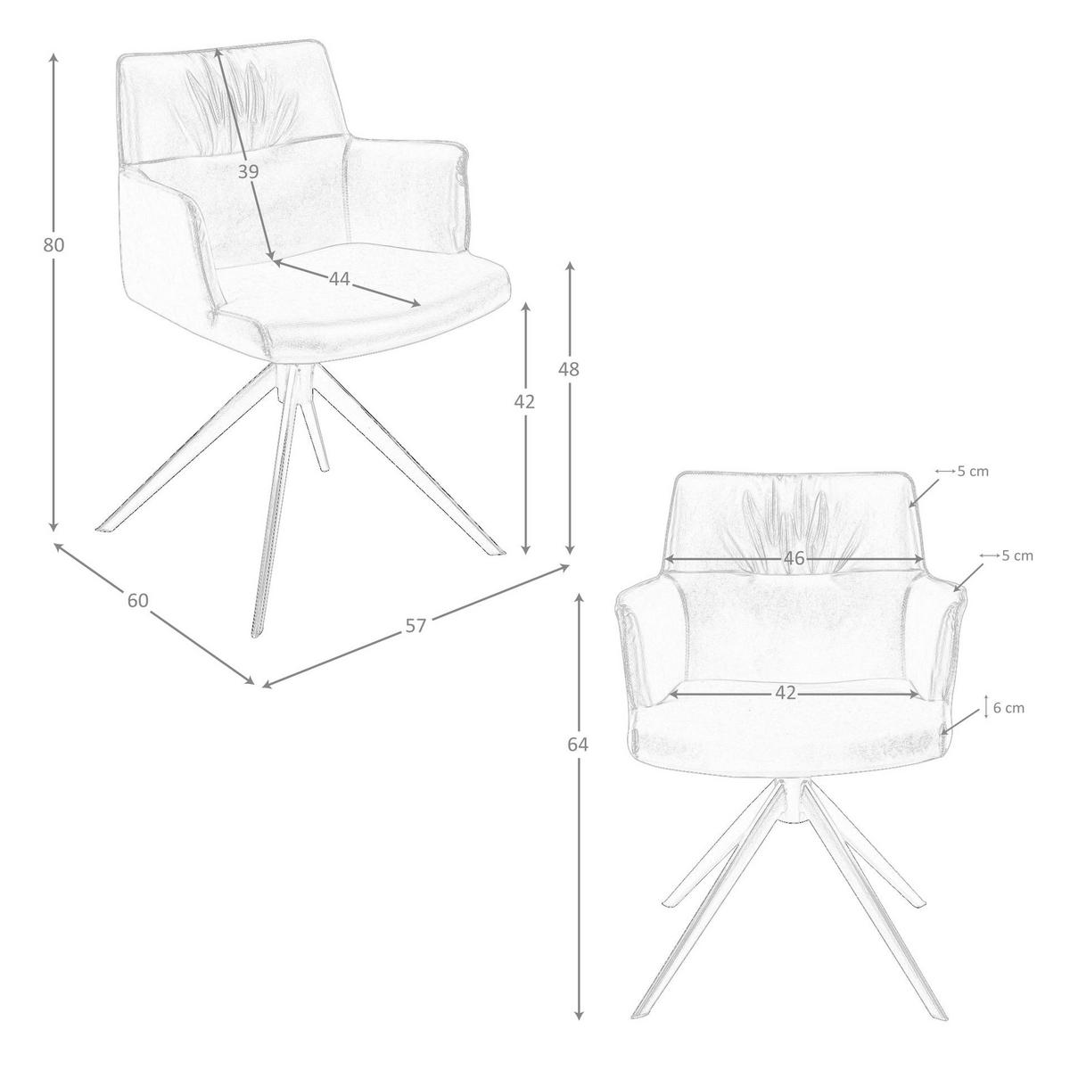 STUHL asymmetrisch Dunkelgrün Schwarz 57/60/80 cm - Braun, Leder/Metall (57/80/60cm) - ANGEL CERDA