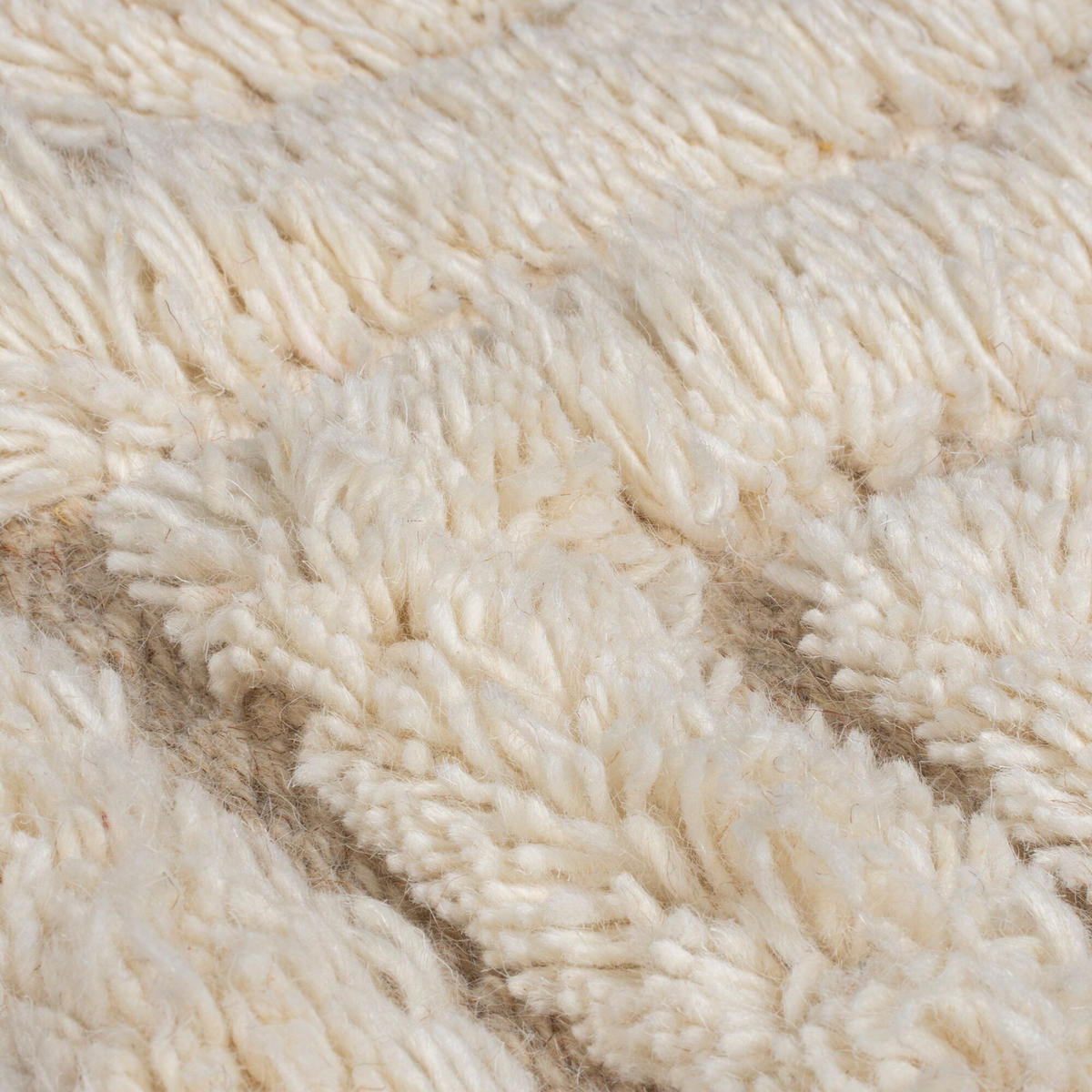 WOLLTEPPICH, Hoch-Tief Struktur Geometrisch, mit Fransen, Wohnzimmer Beige Rechteckig 200x290 - Beige, Textil (200/290cm) - KADIMA DESIGN