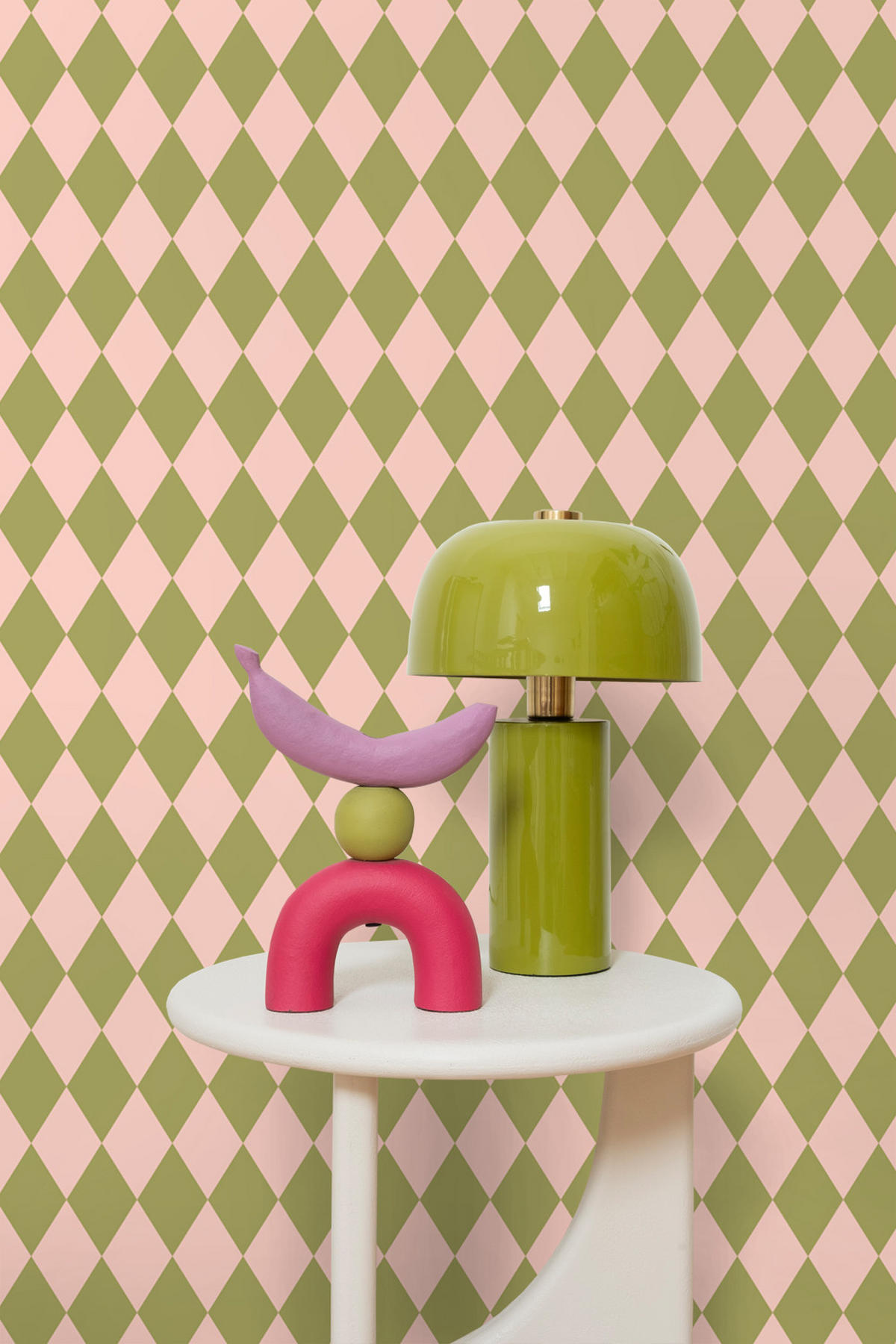 TAPETE Karomuster 50 x 900 cm - Pink, Papier (50/900cm) - ESTAhome