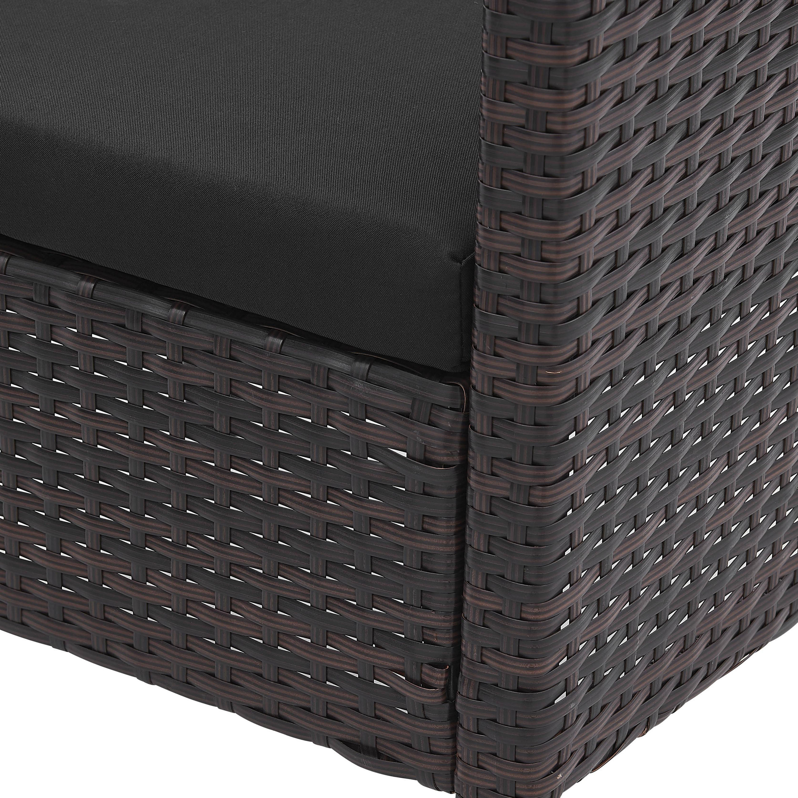 SITZGRUPPE Mubi 2 Sessel, 2 Sitzkissen, 1 Tisch, Braun - Braun, Kunststoff - TPFGarden