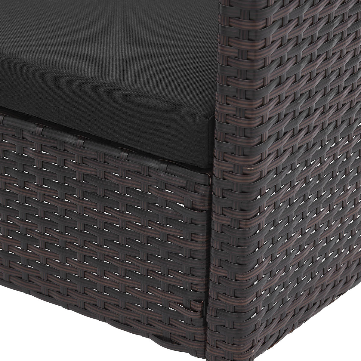 SITZGRUPPE Mubi 2 Sessel, 2 Sitzkissen, 1 Tisch, Braun - Braun, Kunststoff - TPFGarden