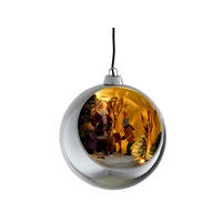 WEIHNACHTSDEKORATION LED Silber, 13 cm, batteriebetrieben, mit rotierendem Effekt - Silberfarben, Kunststoff (27cm) - LAALU