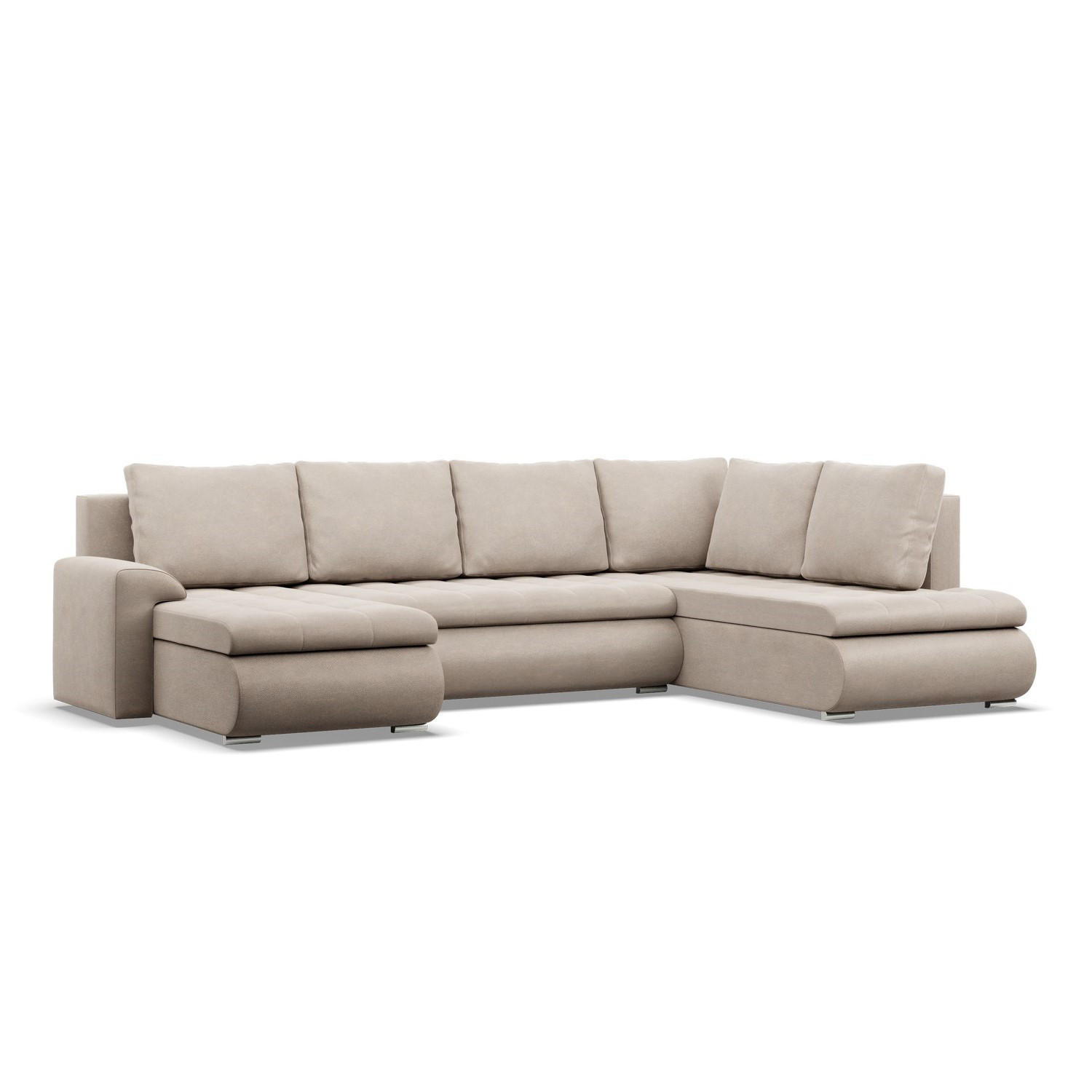 U-SOFA MIT SCHLAFFUNKTION FORESTA, Beige - Beige, Textil (300/89/200cm)