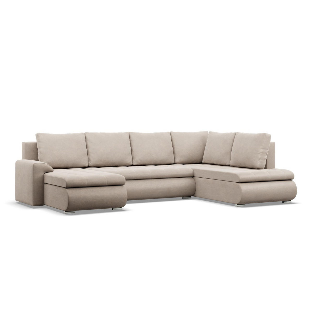 U-SOFA MIT SCHLAFFUNKTION FORESTA, Beige - Beige, Textil (300/89/200cm)