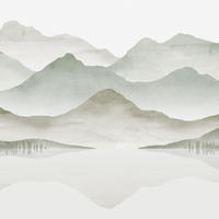 FOTOTAPETE Seeblick 424 x 280 cm - Grün, Papier (424/280cm) - Sanders & Sanders