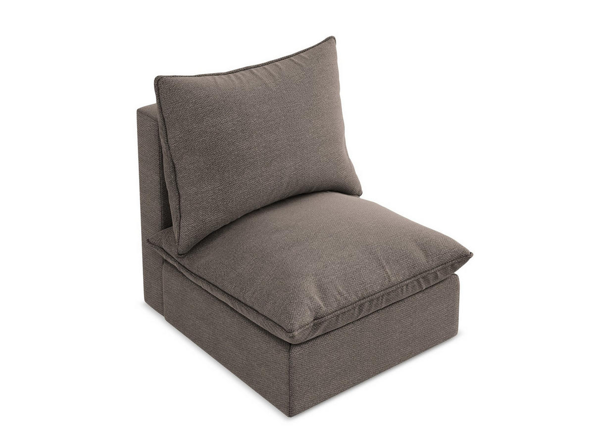 SOFAELEMENT Bouclé Stoff Braun - Schwarz/Braun, Holzwerkstoff/Kunststoff (75/77/90cm) - Makamii