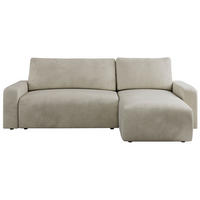 ECKSOFA ARGOS Beige Velours - Beige/Schwarz, Kunststoff/Textil (245/150cm) - MKS