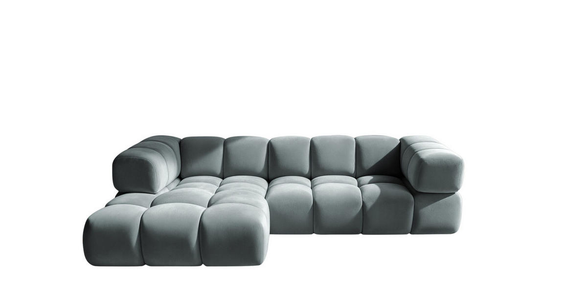 ECKSOFA L-Form Averro, stoff Bluvel, Blaugrau, Links - Blaugrau, Holz (280/150cm) - Kaiser Möbel