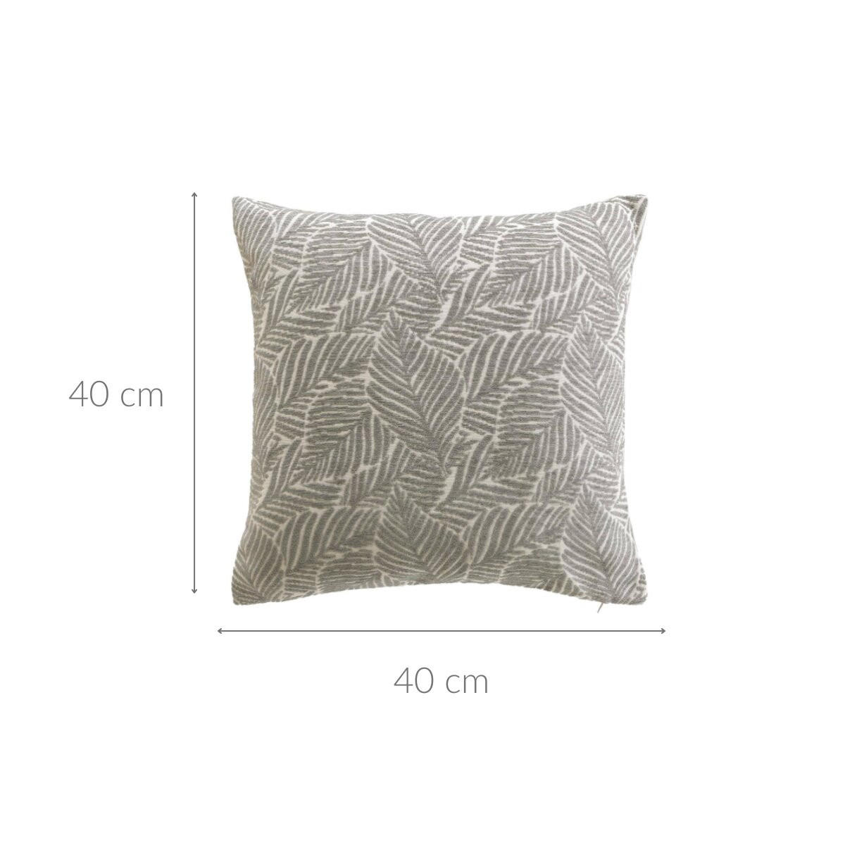 DEKOKISSEN Jacquardmuster Blätter 40/40 cm - Grau, Textil (40/40cm) - Douceur d´intérieur