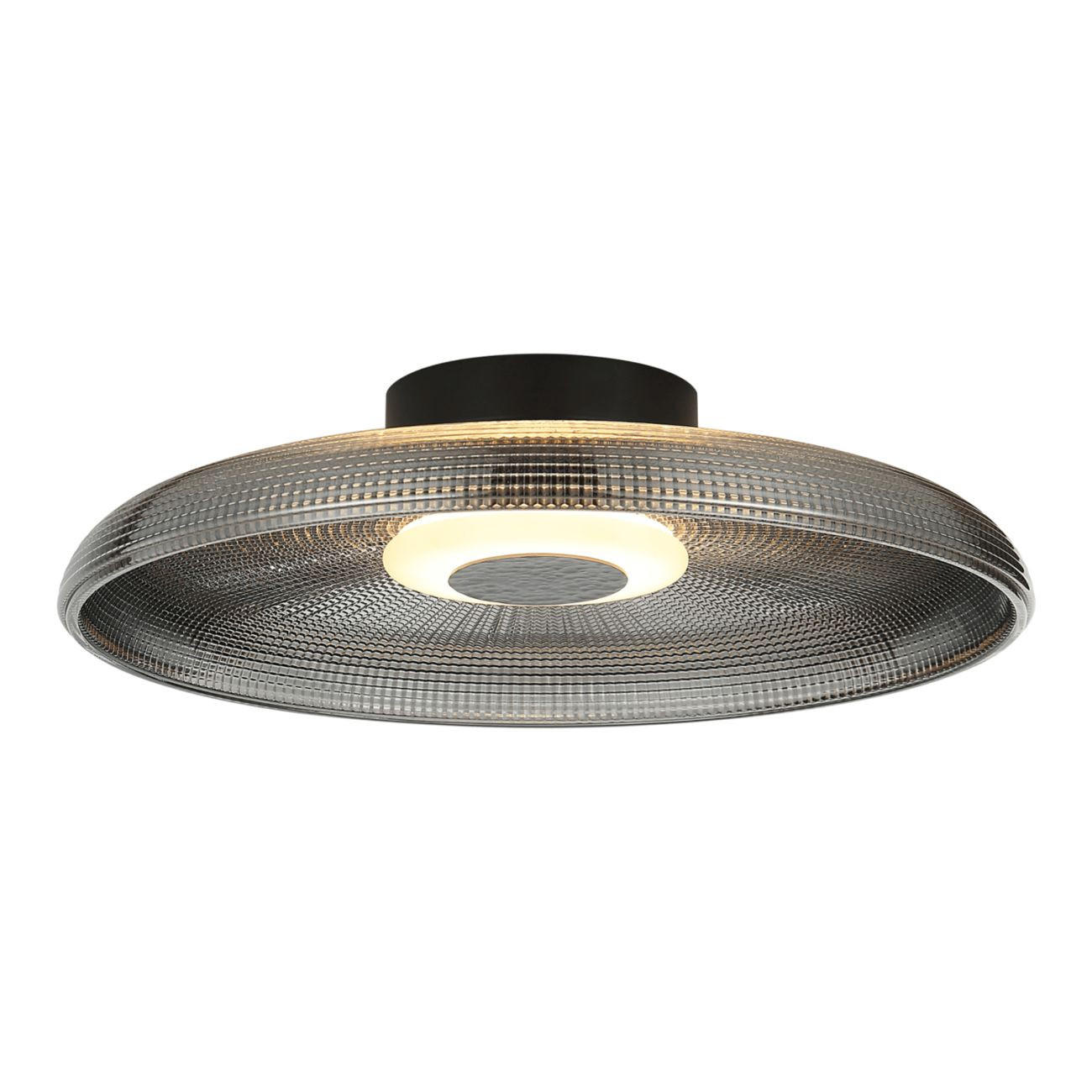 DECKENLEUCHTE Ossara, Schwarz und rauchgrau, 10cm - Schwarz, Glas (10/40/40cm) - KOSILUM