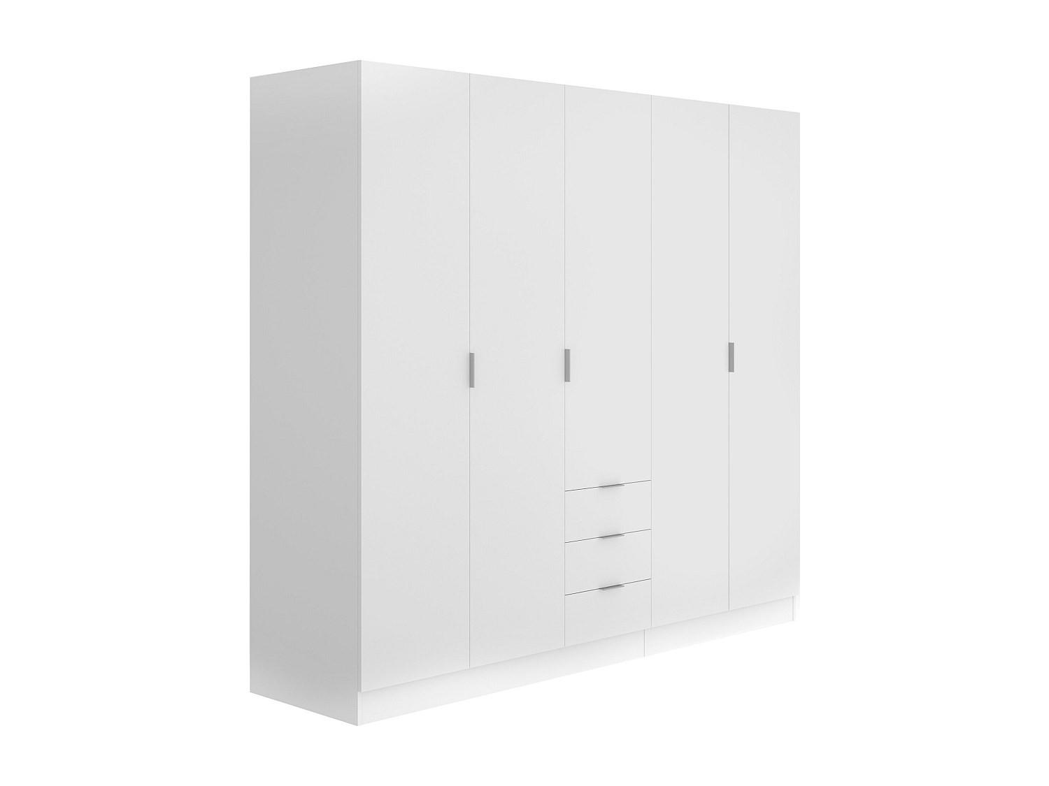 KLEIDERSCHRANK - 202 cm x 52 cm - Holz, Platte - Weiß LISTOWEL - Weiß, Holz (202/184/52cm) - Vente-Unique