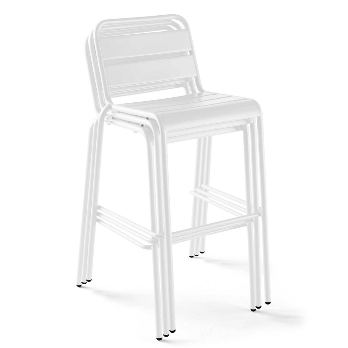 BARHOCKER, Weiß - Weiß, Metall (49/101/58cm) - Oviala