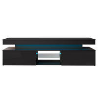 TV-LOWBOARD Glossa 2D 190 - Schwarz, Holzwerkstoff/Kunststoff (190/54/39cm) - MIRJAN24