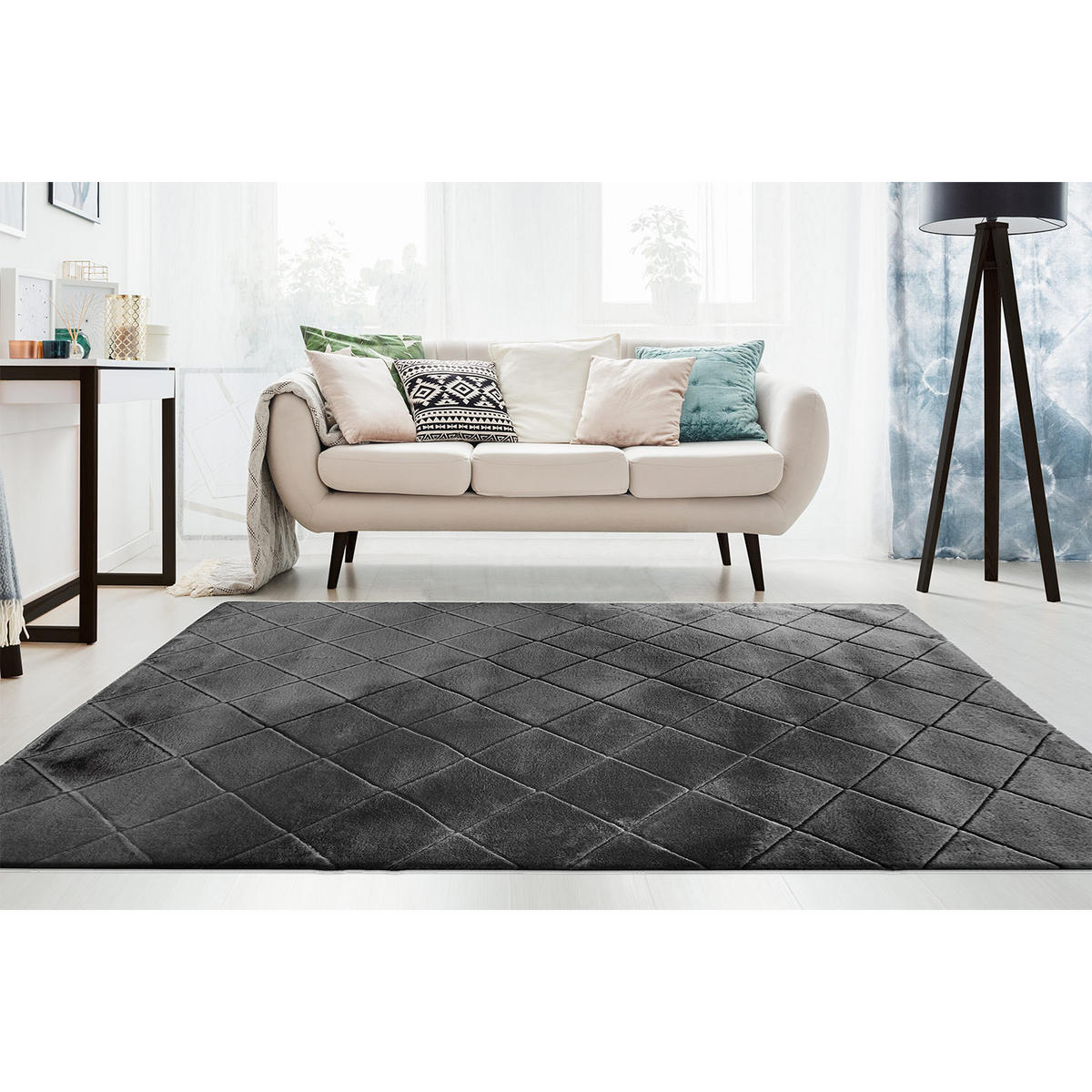 HOCHFLOR-TEPPICH Moment 600 Graphite 160x230 cm - Anthrazit, Textil (160/230cm) - carpet city