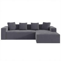 ECKSOFA aus Cord in Grau modulares Cloud-Design & ohne Montage - Beige, Textil (146/261cm) - Urban Meuble