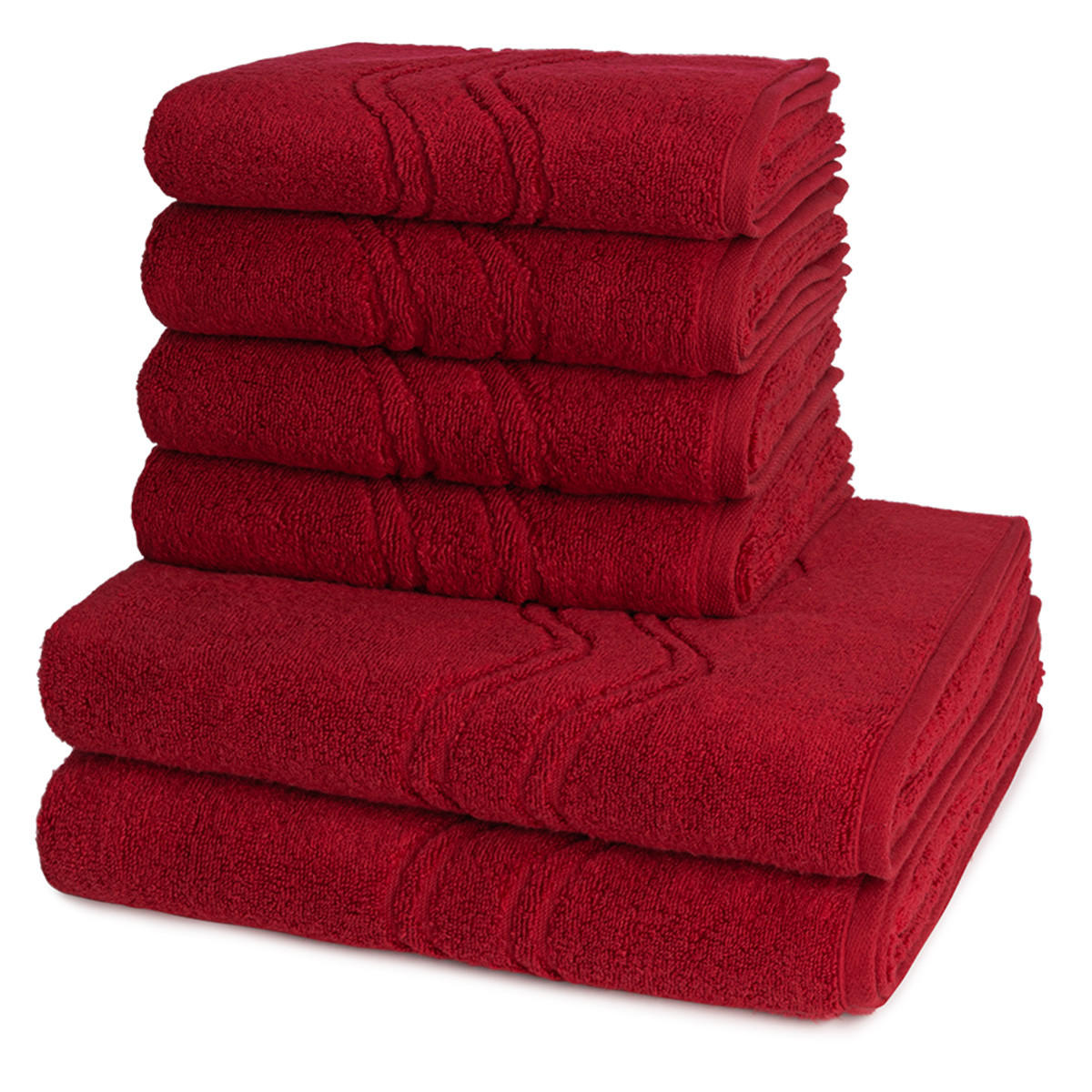 FROTTIERSET Cashmere feeling 6-teilig - Rot, Textil (50/100cm) - Ross