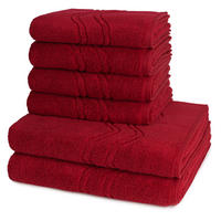 FROTTIERSET Cashmere feeling 6-teilig - Rot, Textil (50/100cm) - Ross