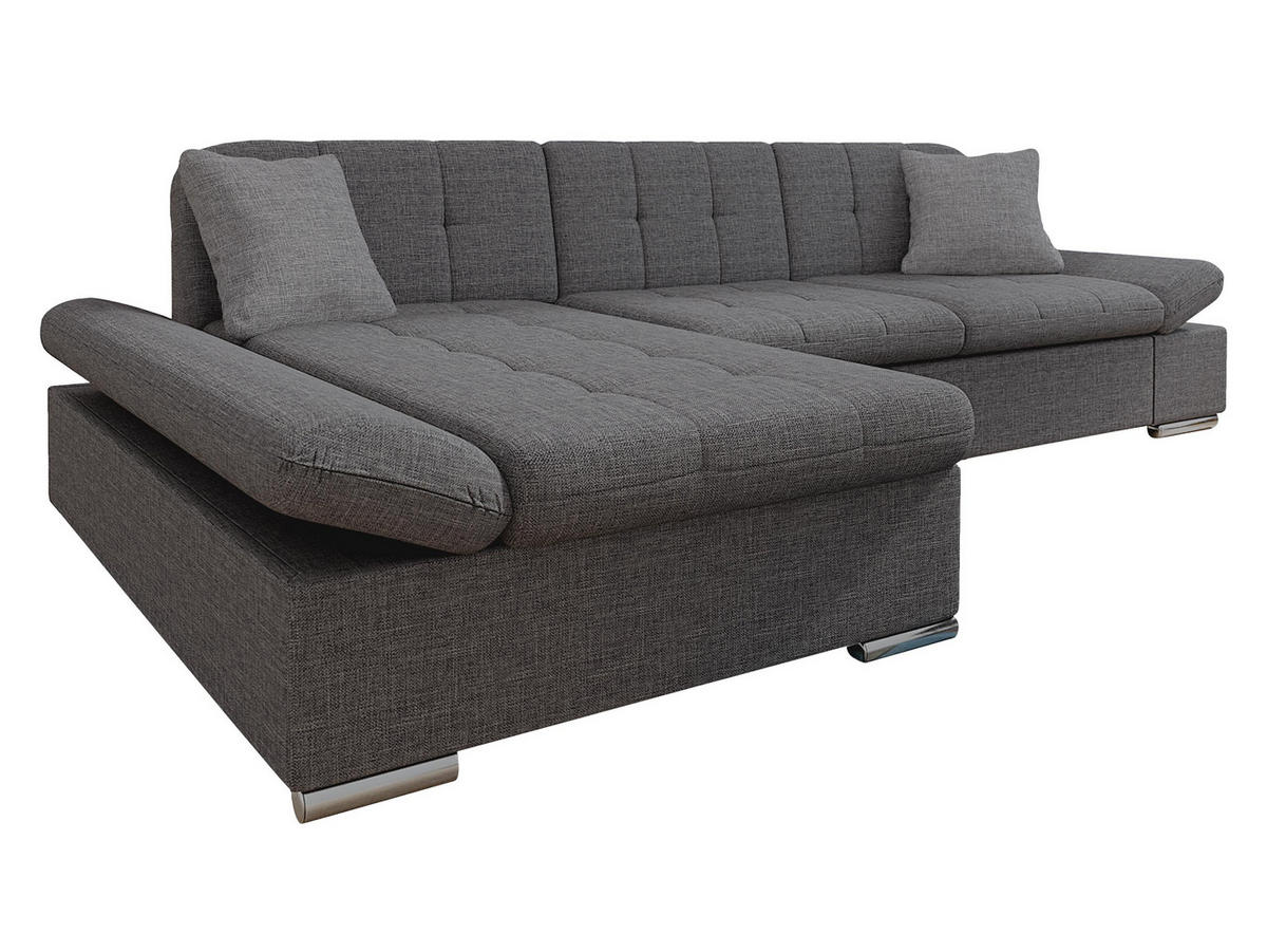ECKSOFA Malwi, Seite: Links - Chromfarben, Holz/Textil (278/161cm) - MIRJAN24