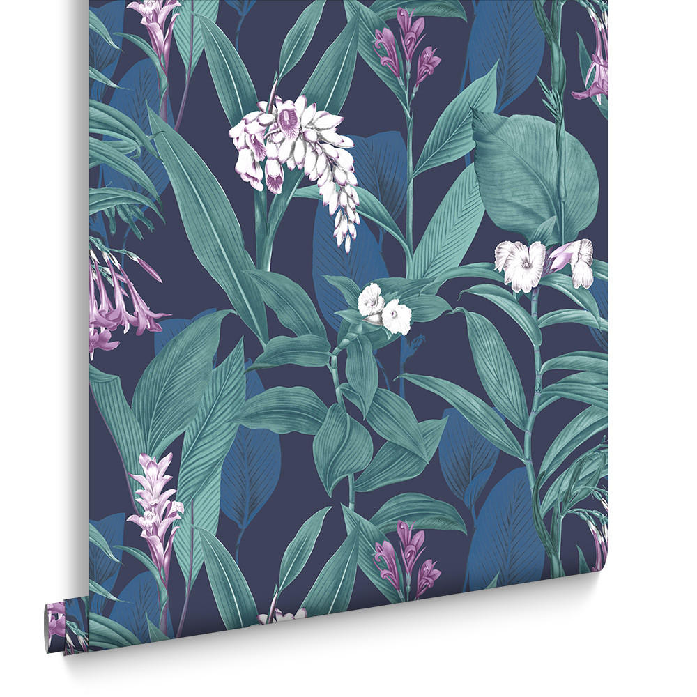 VLIESTAPETE - Botanische Mitternacht - Blau, Papier/Kunststoff (52/1005cm) - Graham & Brown