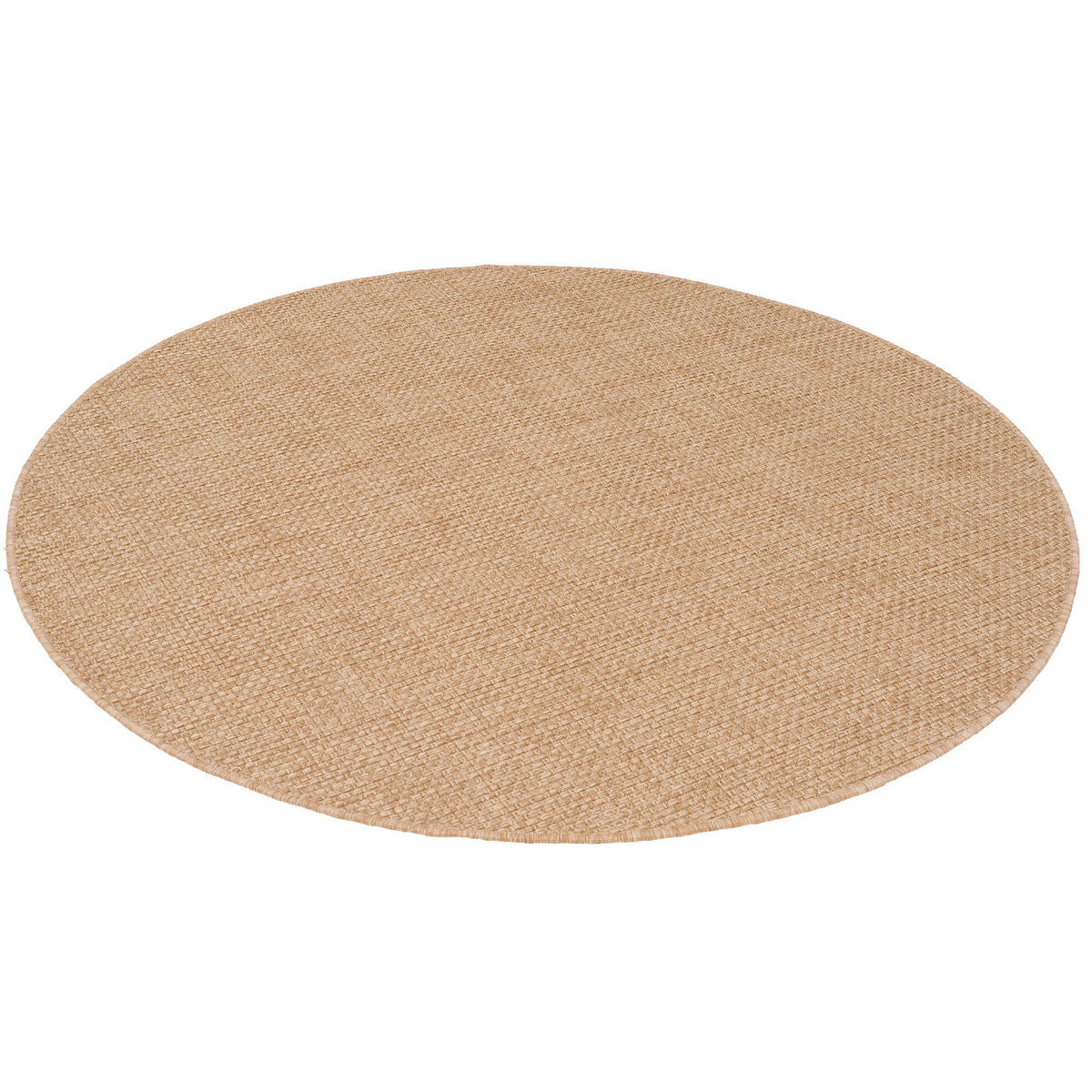 IN- & OUTDOOR FLACHGEWEBE TEPPICH PORTO RUND - Sandfarben, Textil (200/200cm) - Snapstyle