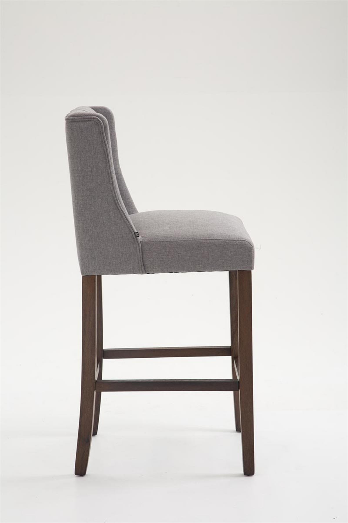 BARHOCKER Stoff hellgrau - Hellgrau, Holz/Textil (56/111/51cm) - CLP