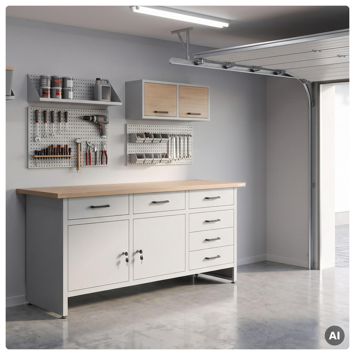 WERKBANK HENRY 1700 x 850 x 600 mm - Grau, Metall (170/85/60cm) - Jan Nowak
