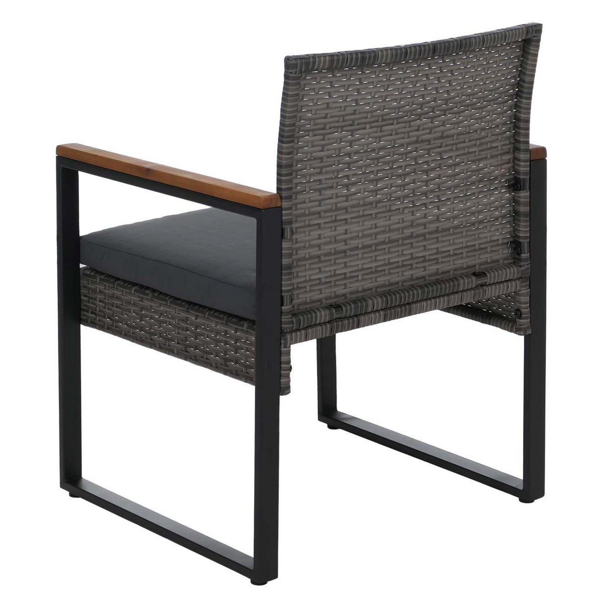 LOUNGE-SET Garten 2x Stuhl Grau Polster Grau - Grau, Metall - PROREGAL