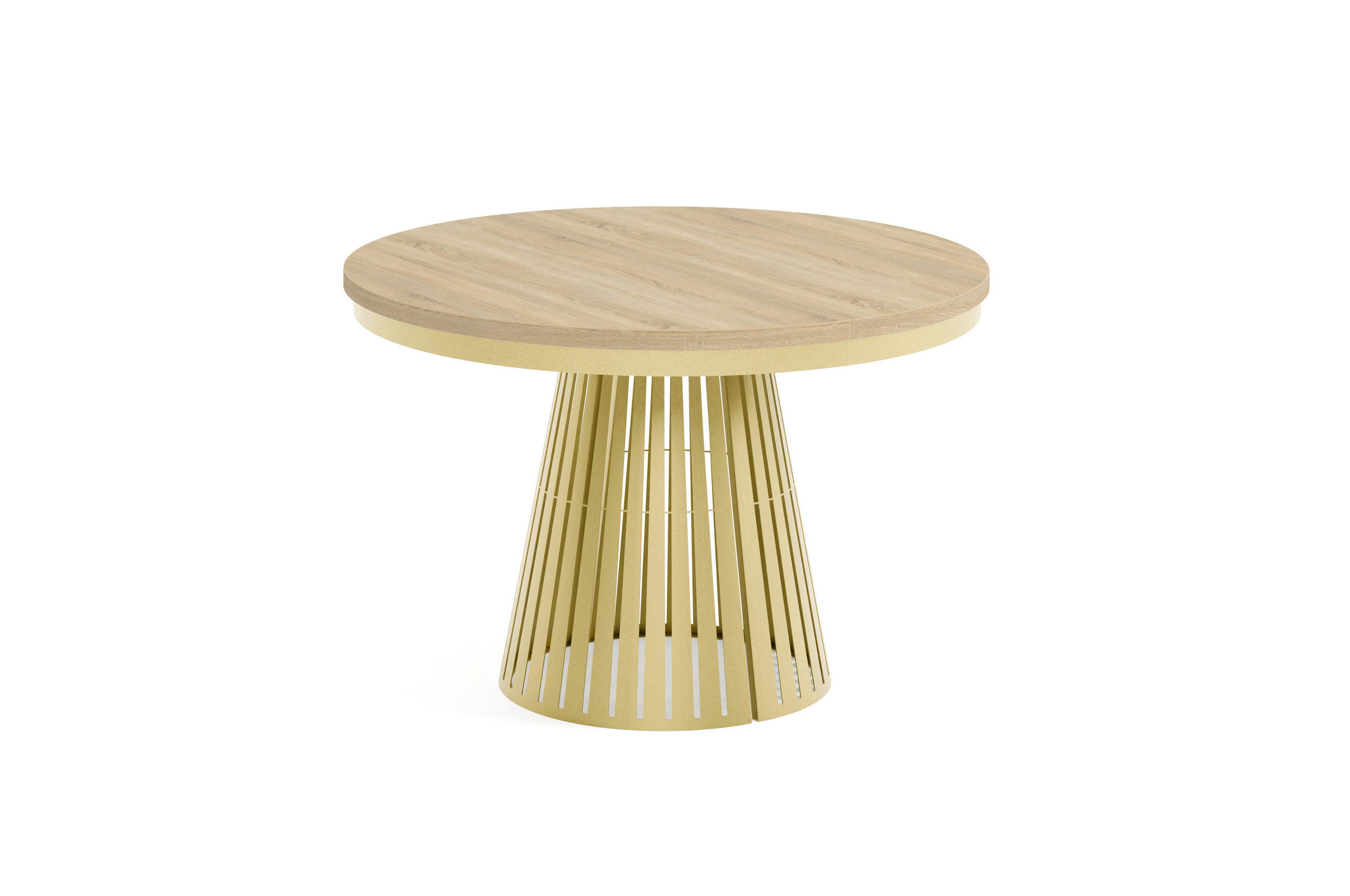 ESSTISCH Cone Bis - Goldfarben/Sonoma Eiche, Holzwerkstoff/Metall (120/120/76cm) - Meblini