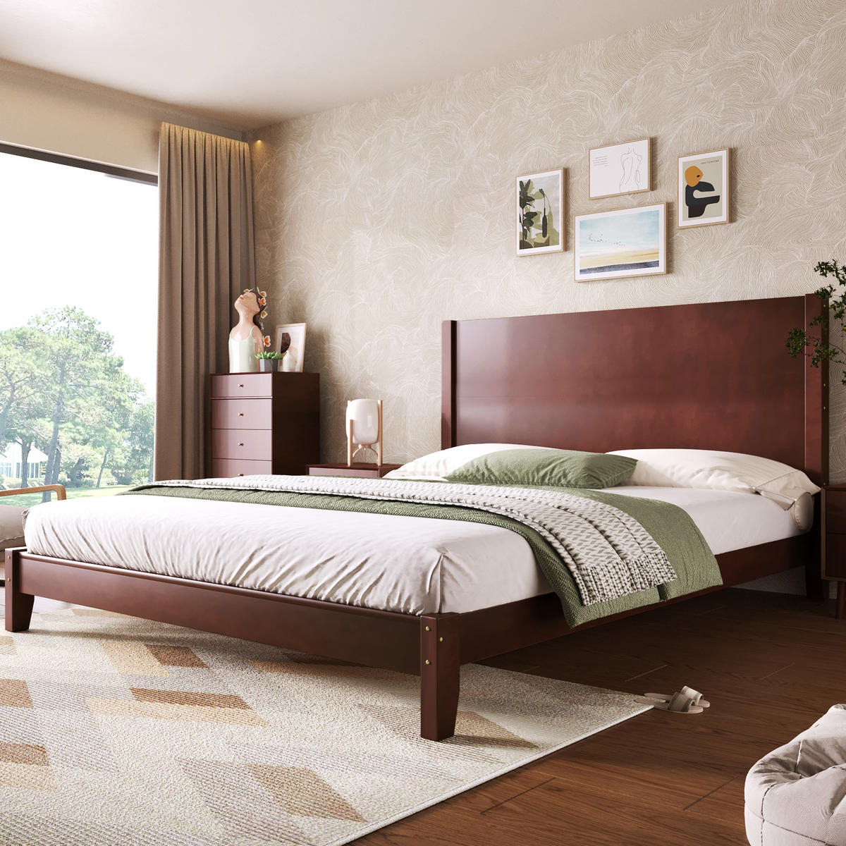 POLSTERBETT 160/200 cm Braun mit Kopfteil und Lattenrost - Braun, Holz (160/200cm) - Oxeza
