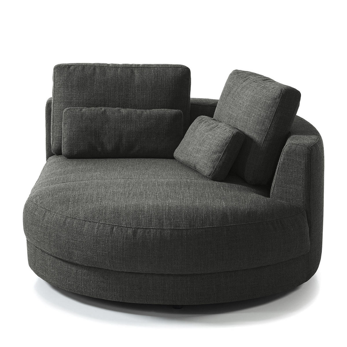 MODULLONGCHAIR - Grau, Textil (129/74/167cm) - home24