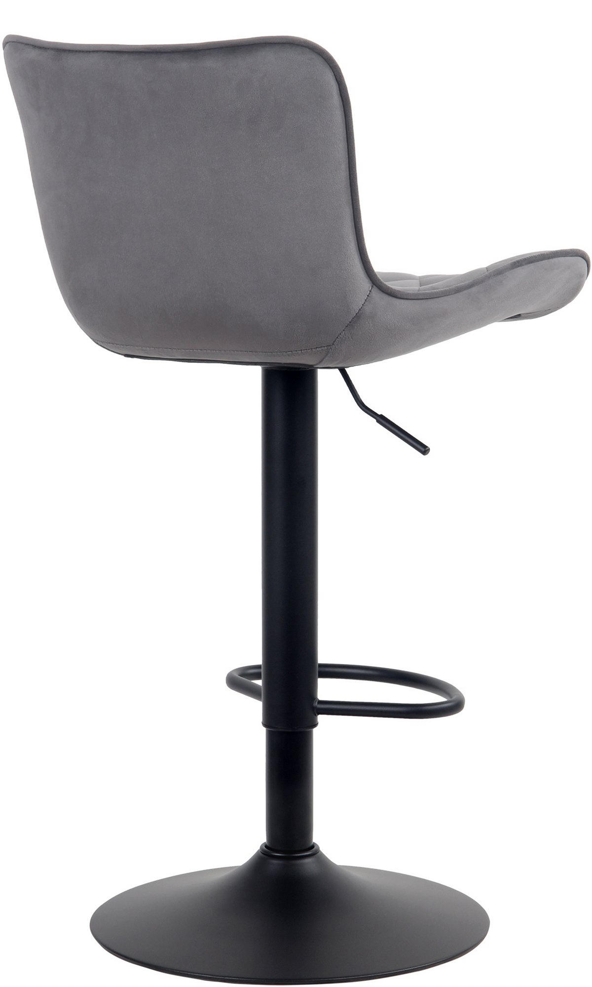 BARHOCKER 2er Set Emil Samt dunkelgrau - Schwarz/Grau, Textil/Metall (48/107/54cm) - TPFLiving