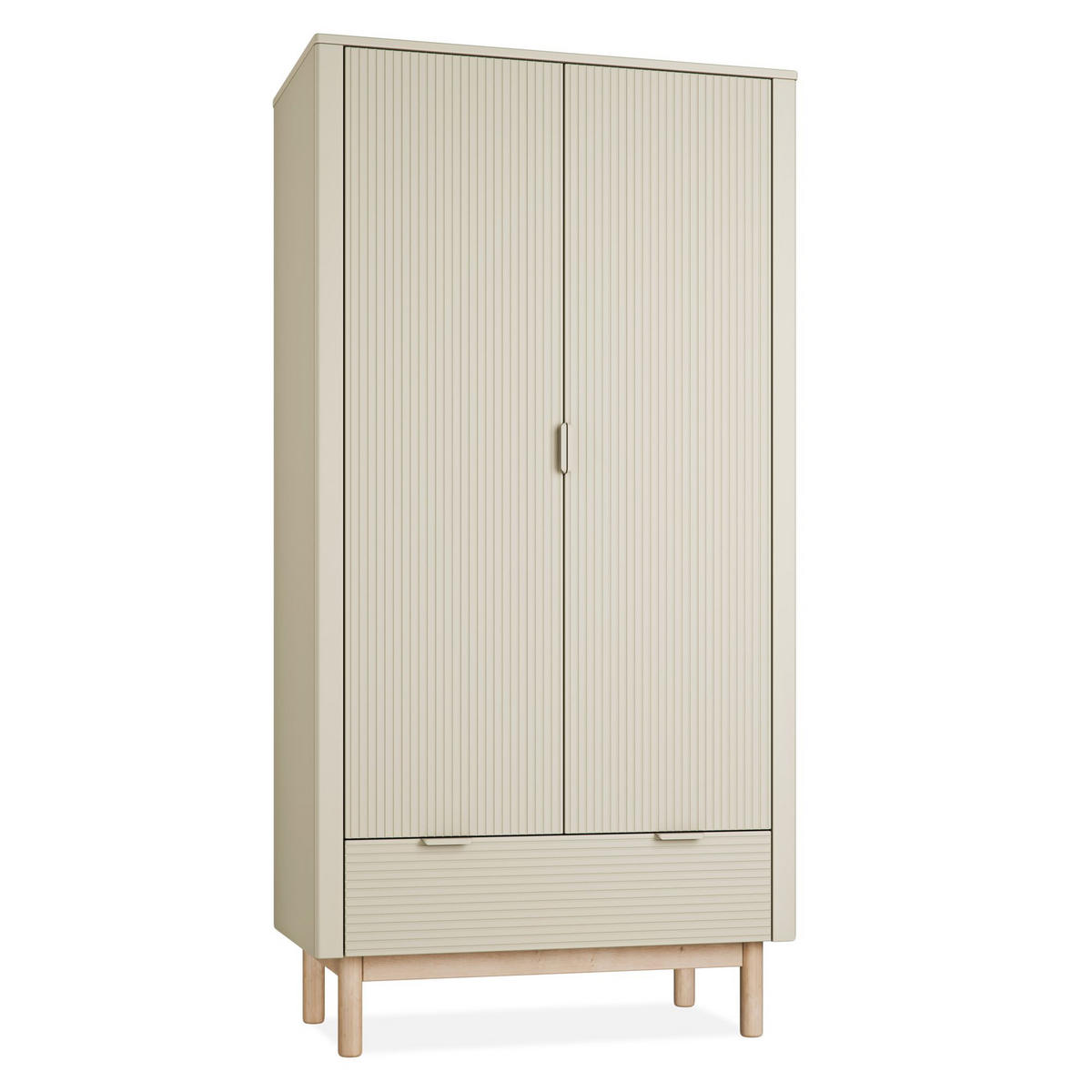 KLEIDERSCHRANK LOTTI - Beige, Holz (101/198/53cm) - KONSIMO®