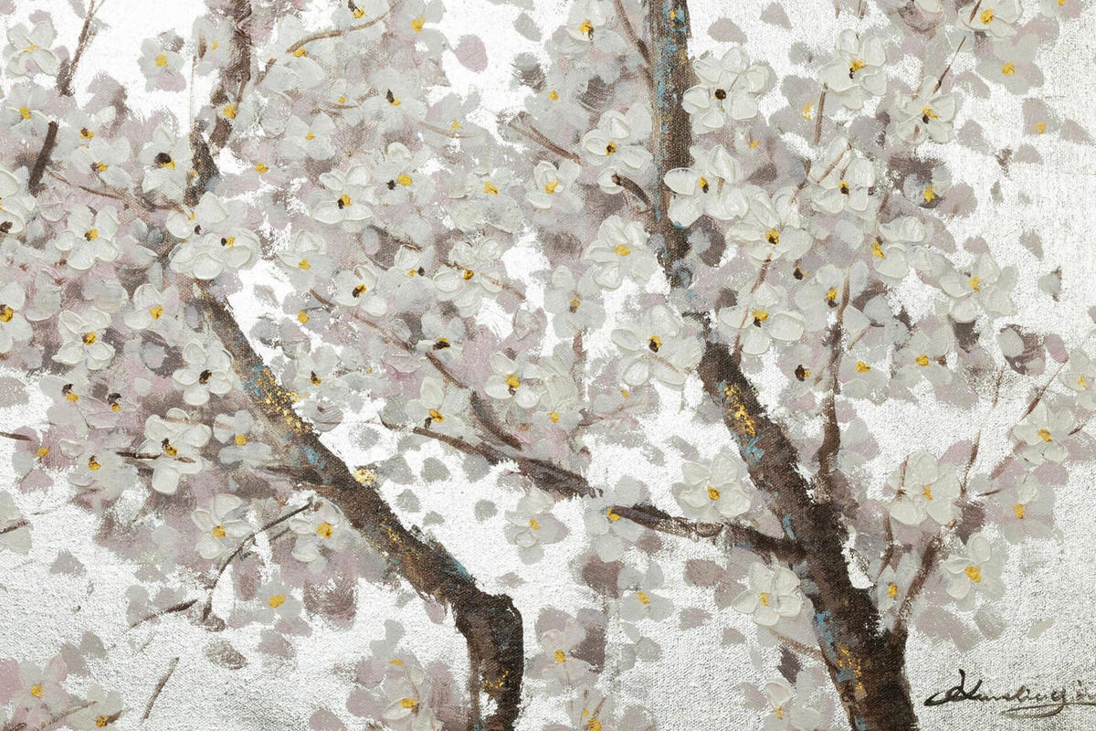 ÖLGEMÄLDE 120/60 cm - Weiß, Holz/Textil (1.7/60cm) - KUNSTLOFT