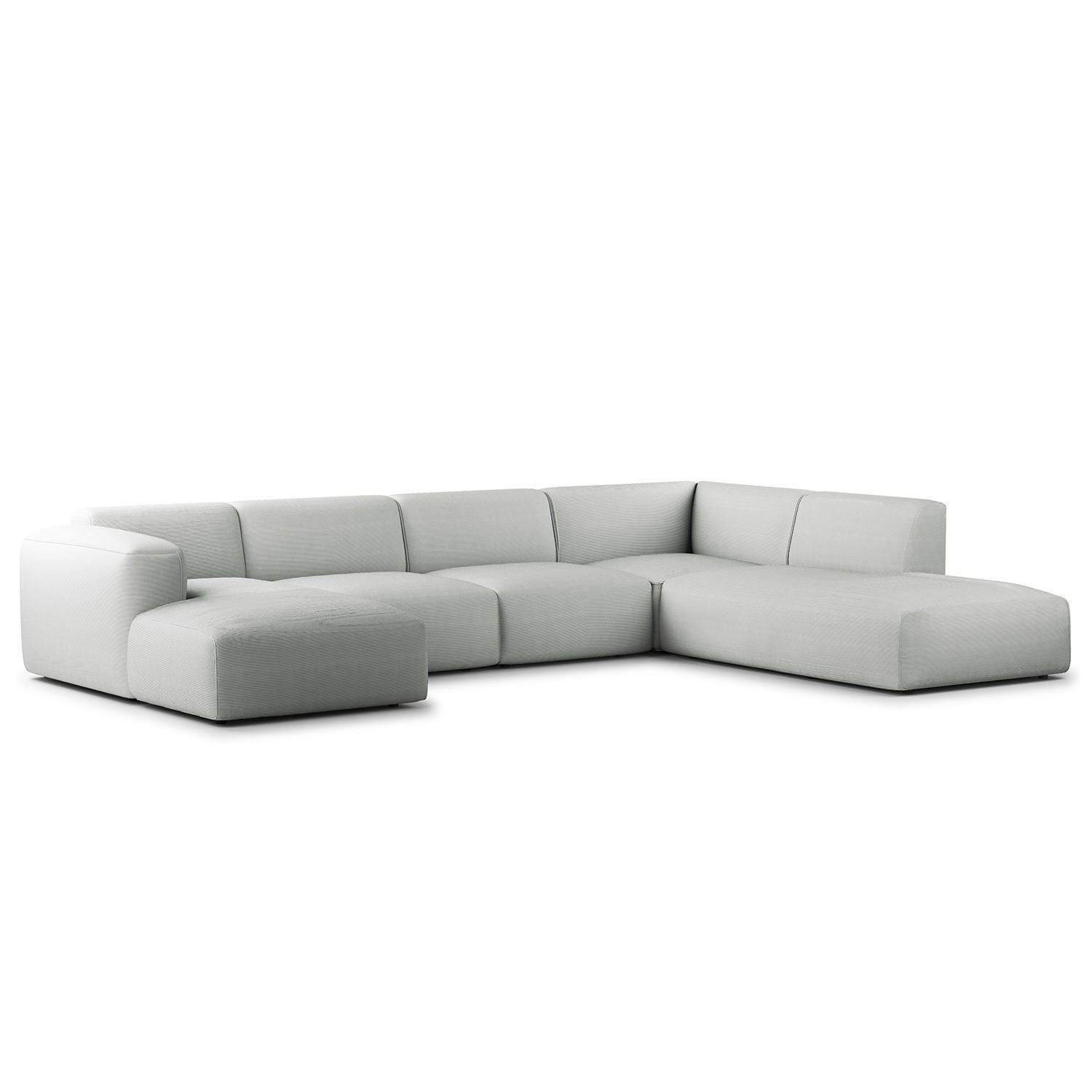 WOHNLANDSCHAFT mit Longchair - Schwarz/Grau, Kunststoff/Textil (325/71/235cm) - home24