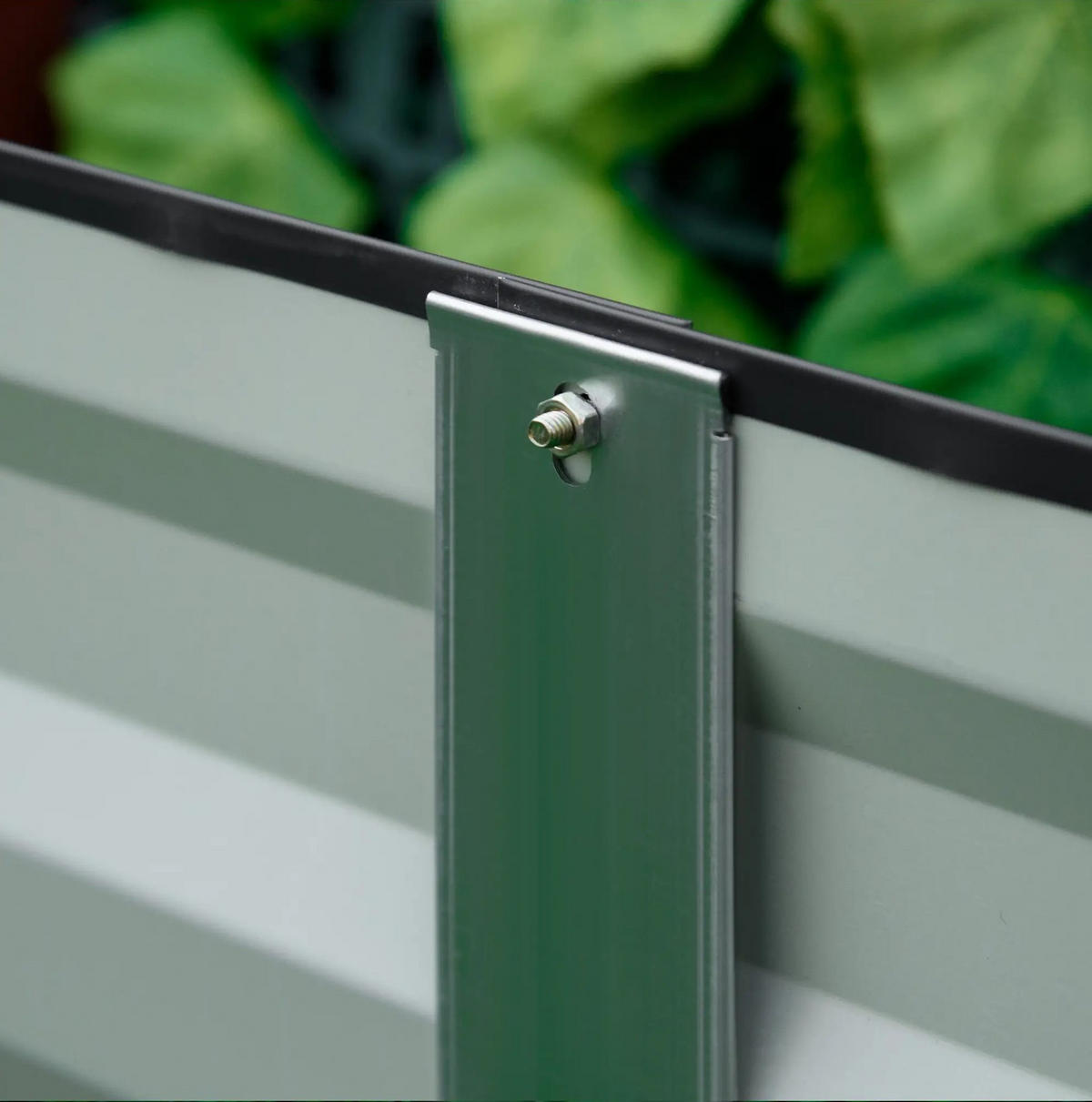 BLUMENKASTEN aus Stahl 241x90,5x30 cm Grau mit offenem Boden - Grau, Metall (90.5/30/241cm) - Modfu
