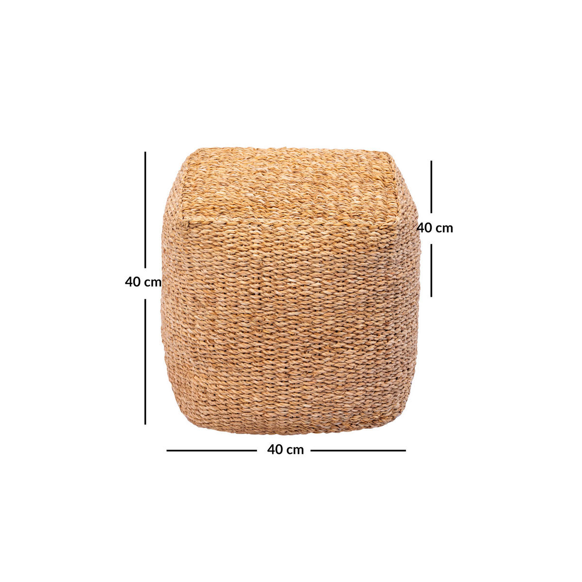 POUF Jute Braun - Braun, Textil (40/40/40cm) - Nordlys