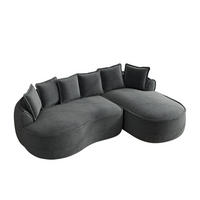 ECKSOFA DE-34260 modular mit und Kissen Grau - Grau, Textil (164/252cm) - ComfortXL