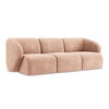 3-SITZER SOFA Chenille Stoff Pink - Koralle/Schwarz, Holzwerkstoff/Kunststoff (244/75/94cm) - Makamii