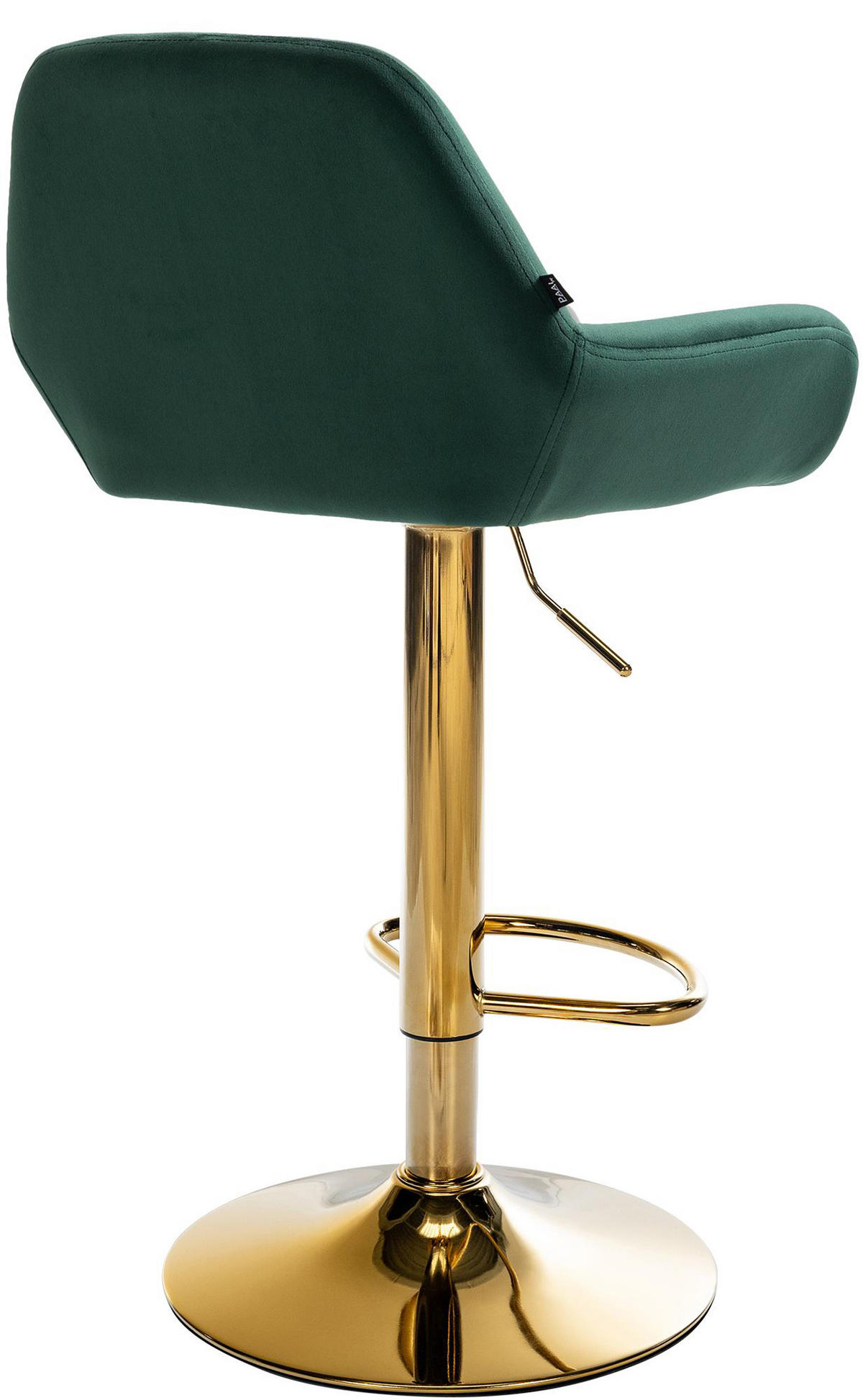 BARHOCKER 2er Set Prag Gold Samt dunkelgrün - Chromfarben/Dunkelgrün, Textil/Metall (51/109/52cm) - TPFLiving