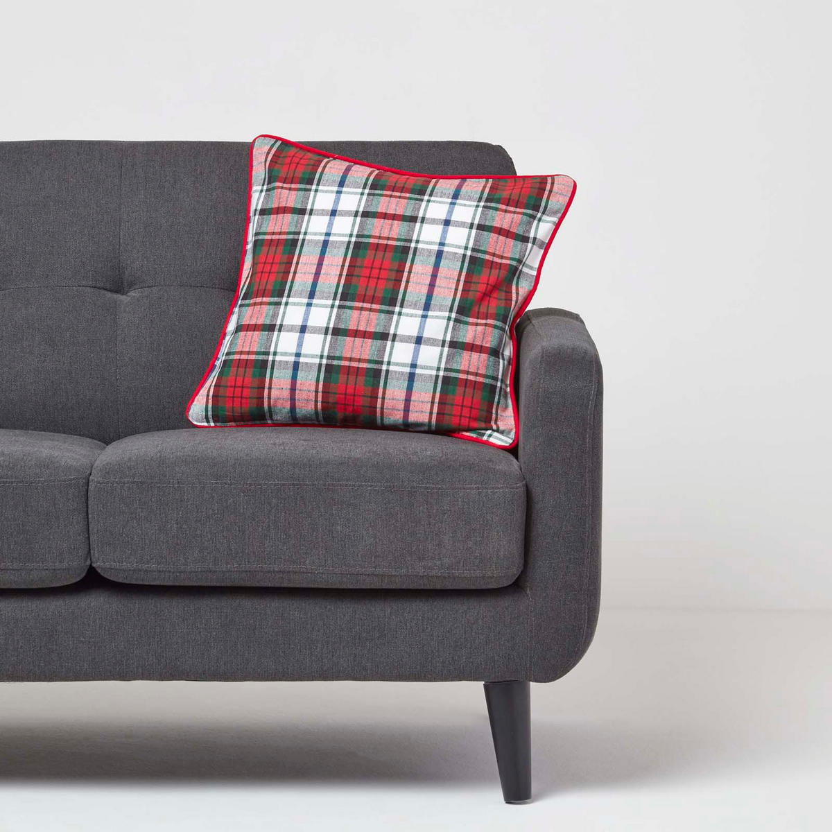 KISSENHÜLLE Macduff Schottenkaro 45/45 cm - Rot, Textil (45/45cm) - Homescapes