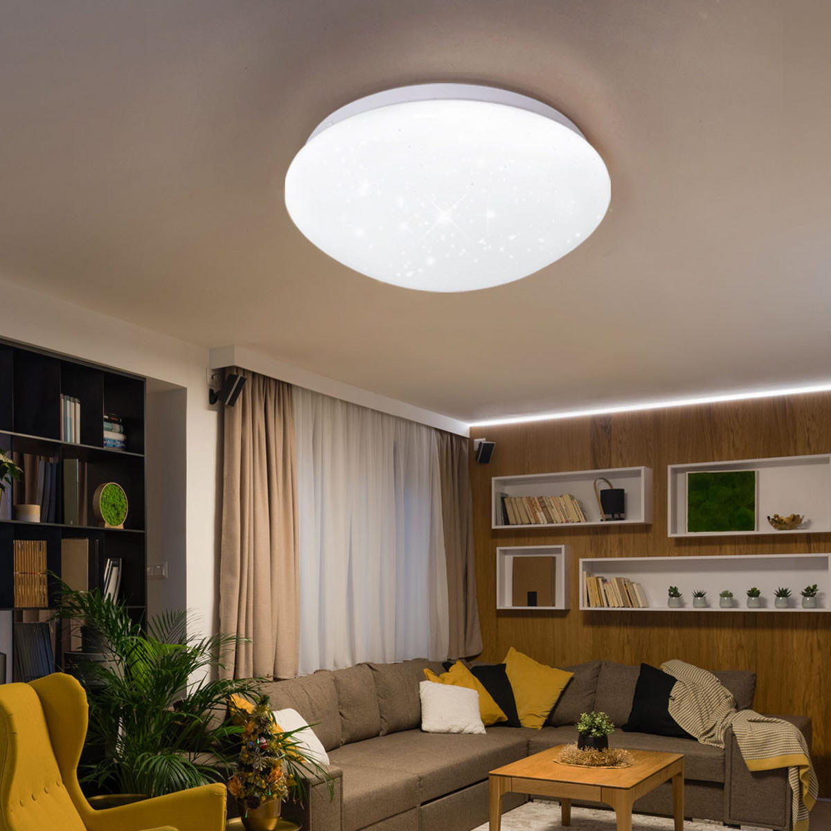 LED DECKENLEUCHTE Sternenhimmel Weiß 2er Set - Weiß, Metall (26/26/9.5cm)