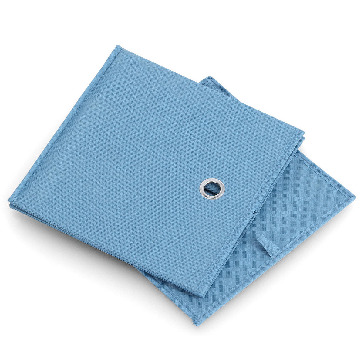 AUFBEWAHRUNGSBOX mit Griffloch, Vlies - Rauchblau - Blau, Textil (28/28/28cm) - Zeller Present