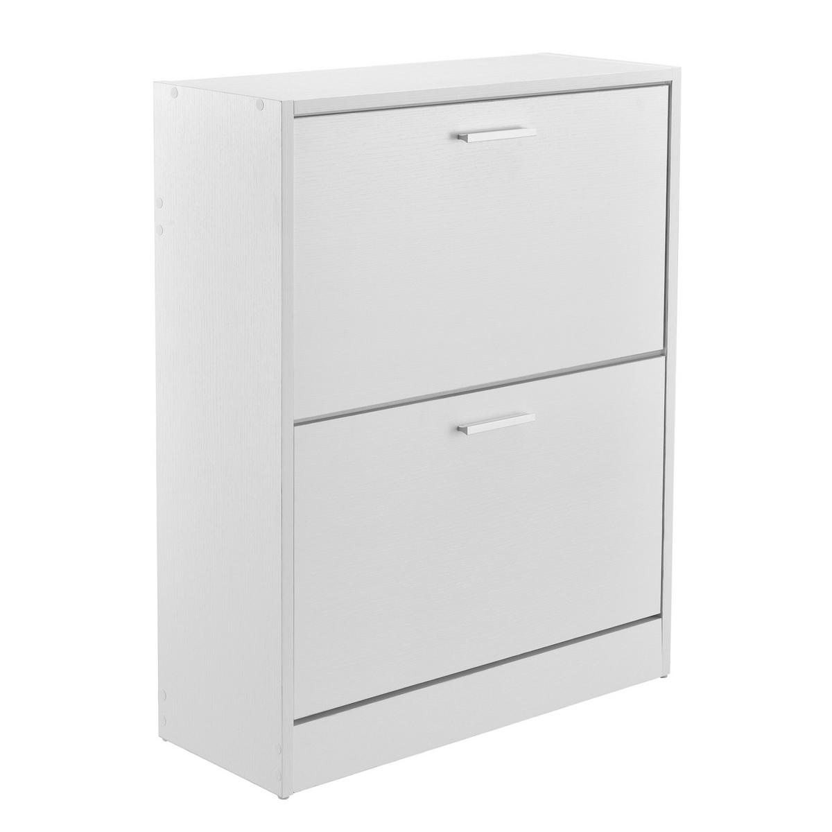 SCHUHSCHRANK Sykkylven - Weiß, Holzwerkstoff (63/81/24cm) - [en.casa]