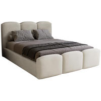 POLSTERBETT 140x200 cm Capri mit Bettkasten, Samt, Hellgrau - Hellgrau, Holz/Textil (140/200cm) - Emporius