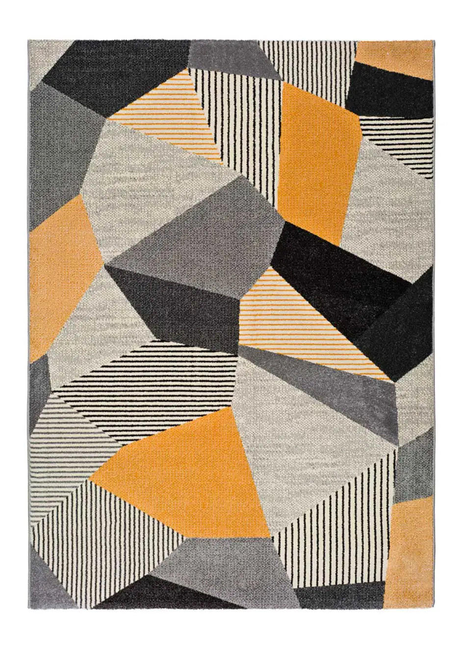 Atticgo Webteppich Grau, Dunkelgelb 140x200 cm
